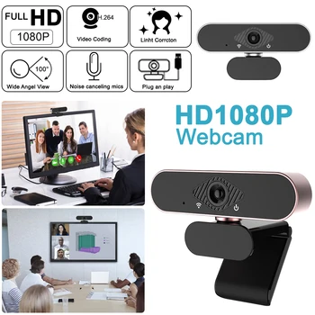 

1080P Webcam Full HD Web Camera Per Il Computer Riunione Video Classe web cam Microfono 360 Gradi Regolare USB Webcam