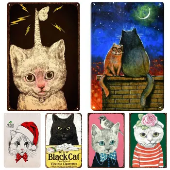 

Cool Cat Plaque Metal Vintage Tin Sign Pin Up Shabby Decor Metal Signs Vintage Bar Decoration Poster Pub Metal Plate 20x30cm