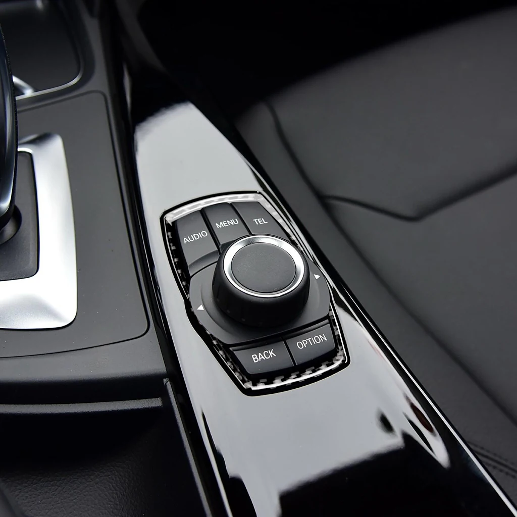 Углеродное волокно для BMW X3 X4 мультимедийная Кнопка рамка крышка кнопка наклейки автомобиля для F10 F20 F30 F34 F07 F25 F26 F15 F16 аксессуары