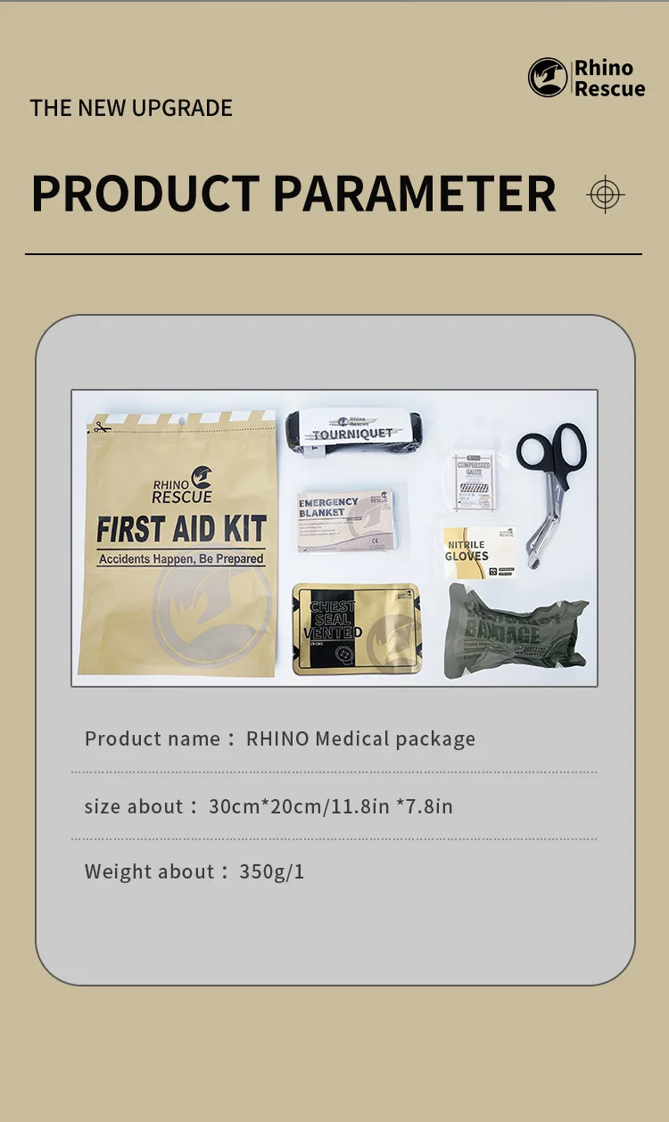 RHINO first aid kit to configure Survival kit outdoor emergency kit for camping, hiking or adventure Outdoor Gear IFAK