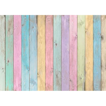 

Wood Background For Photography Colorful Planks Board Hardwood Texture Party Food Baby Pattern Photo Backdrop Photocall Photo