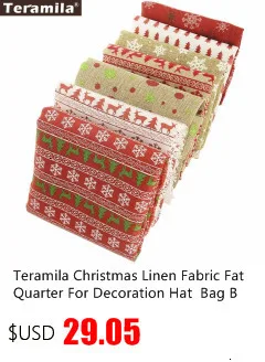 Teramila красный хлопок льняная ткань Рождественская ткань Telas Tissus диван подушка Cabas скатерть занавес холст лоскутное украшение