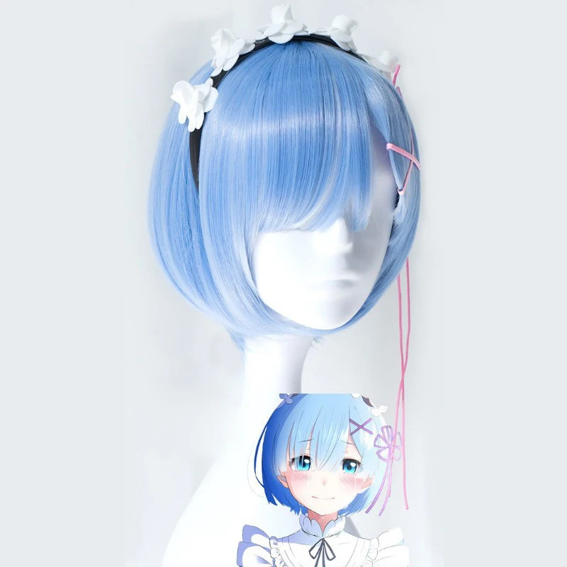 Цвет REM парик для косплея или ОЗУ Re:Zero начальная жизнь в другом мире костюм