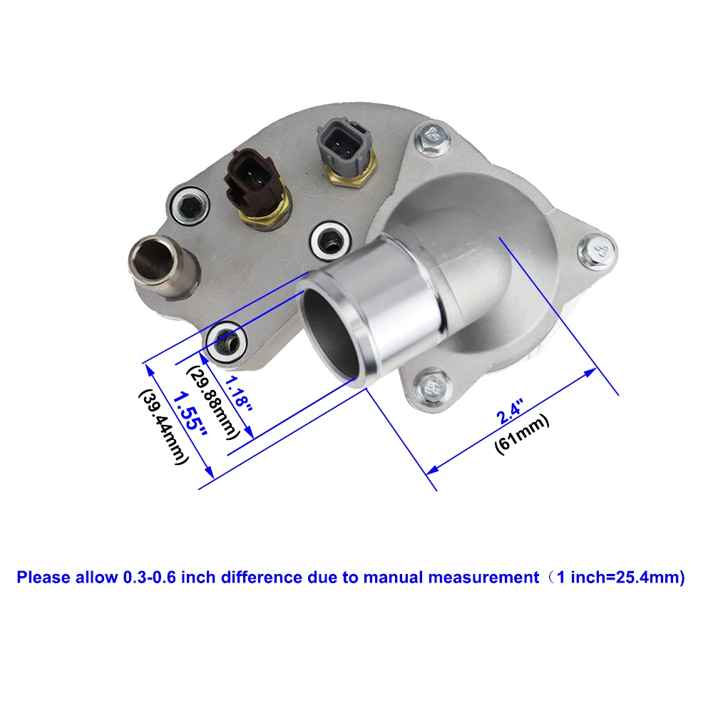 Upgraded Aluminium Thermostat Housing Coolant Water Pipe Fit For