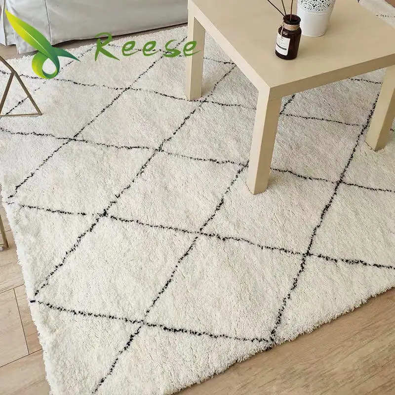 Толстый шерстяной ковер в стиле Morocco Beni Ourain, бежевый, ручной работы, для гор, марокканский, винтажный, декоративный, берберский, геометрический, Богемия, ковер