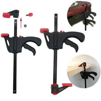 

4 Inch Fixed Clip Wood Working Bar F Clamp Grip Ratchet Release Squeeze DIY Hand #20F13