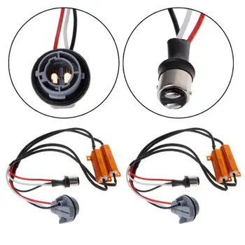 

Automotive 1157 LED Resistance Decoding Line Bay15D Synthetic Material LED Brake / Traffic Light Failure Decoder