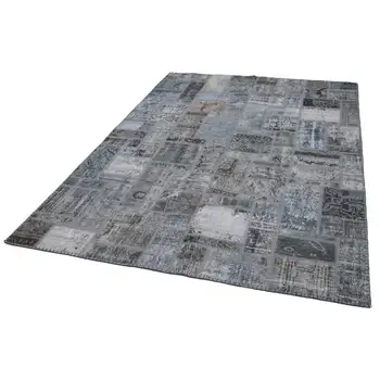 

171x238 Cm Grey Handmade Modern Patchwork Rug-6x8 Ft