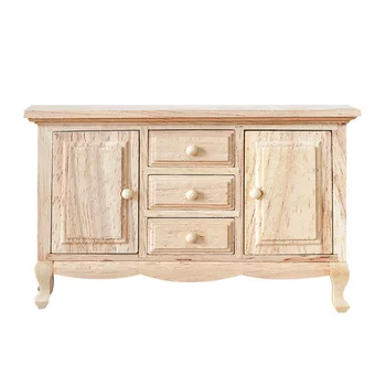 

1Pc Cabinet Model Mini Exquisite Lightweight Desktop Decoration Sideboard Cabinet Furniture Model for Family Children