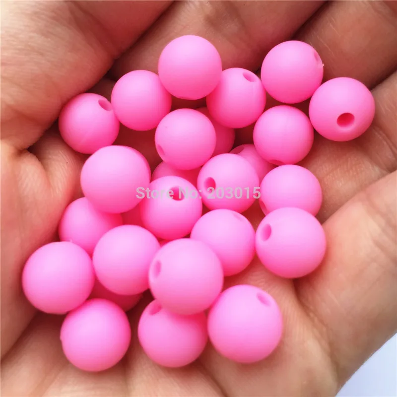 Chenkai 100pcs 9mm Silicone Teether Beads DIY Baby Chewing Pacifier Dummy Sensory Jewelry Toy Making Round Beads