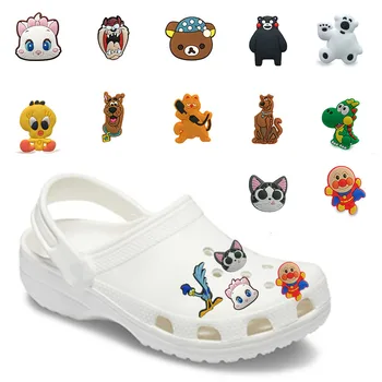 

6-20pcs/lot Classic Cartoon Rabbit Mouse Cat Bear PVC Shoe Charms Accessories Decoration JIBZ for Croc Charms Bracelet Kids Gift