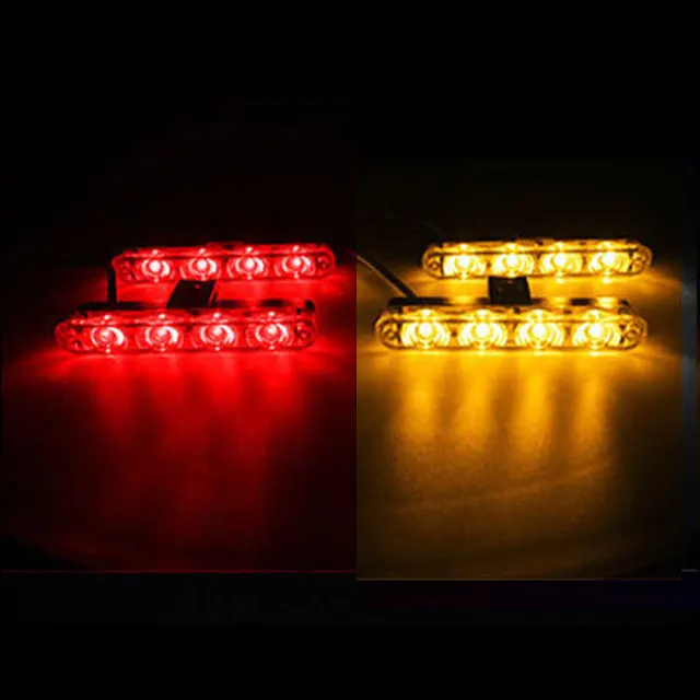 Led Auto Front Bumper Center Grid Blitzlicht Strobe Rot Blau