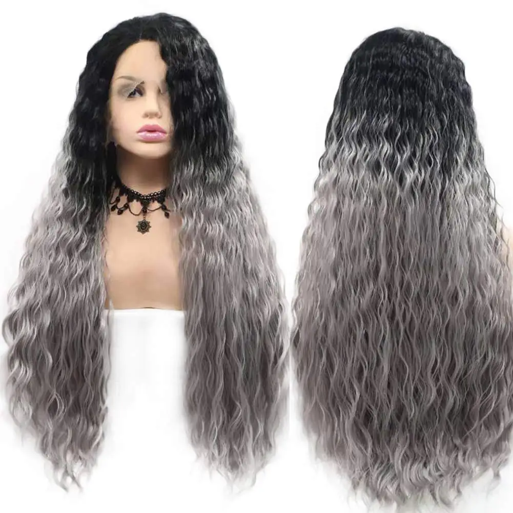 Эффектом деграде (переход от темного к серый 2 тона Синтетические волосы на