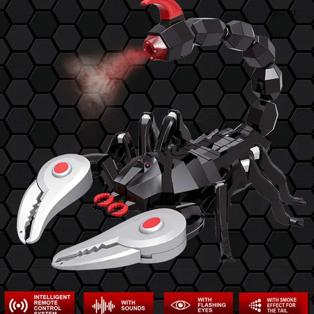 Big size Realistic Black RC Scorpion Remote Control Infrared Dark Scorpion with Sounds Flashing Eyes tricky toys for Kids Adults 2