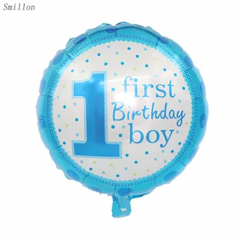 

1 Pcs 18 inch Blue Aluminum Film Balloon for 1st Birthday balloons birthday party 1 year birthday decorations birthday boy