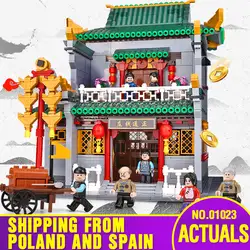 DHL 01023 MOC китайские уличные строительные игрушки старый стиль банк набор новые наборы сборки игрушки рождественские подарки строительные