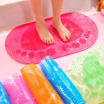 

Bathroom non-slip mat PVC Shower Mats and Odorless Bath Toilet Mat Queen with Suction Cup floor mat Massage Particles Foot Pad