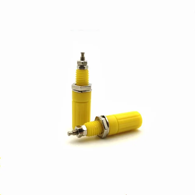 5PCS/Lot 4mm Terminal Test Socket Binding Post For Speaker 4mm Banana Plug Test probe Conversion Adapter Yellow 5PCS