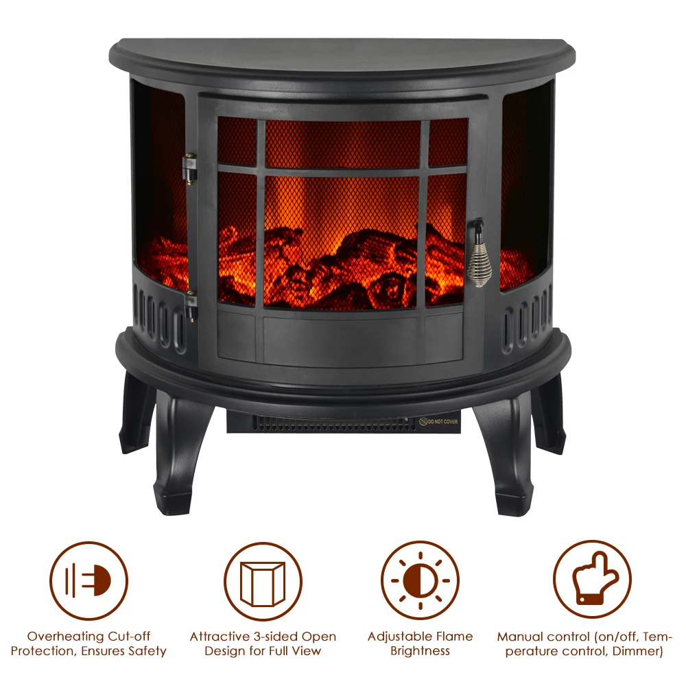 Отдельно стоящая электрическая плита каминный нагреватель Регулировка огня контроль температуры настольные домашние камины наборы 1800W
