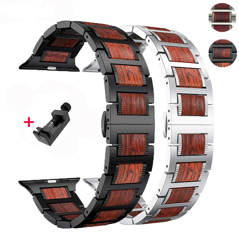 Ремешок из нержавеющей стали для Apple watch band 44 мм 40 iWatch series 7 6 5 4 3 se 42 38 | Наручные часы