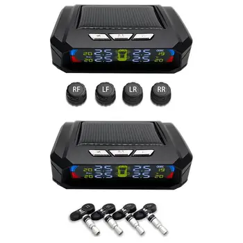 

Car TPMS Tire Pressure Monitoring System AN-06A Solar LCD Display with 4 Sensors Stable Signal Large Volume Alarm Sound Alert