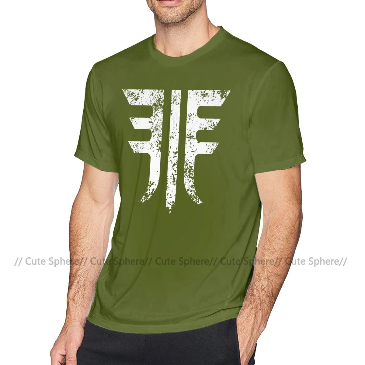 Футболка с надписью «DESTINY», футболка с надписью «FORSAKEN», модные мужские футболки из 100 хлопка, Милая футболка с коротким рукавом и рисунком 4xl - Цвет: Army Green