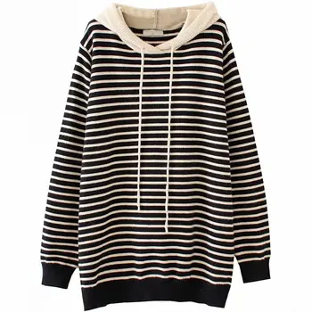 

Plus Size Casual Essential Sweaters Women 2019 Autumn Winter Fashion Loose Long Sleeve Hooded Knitting Pullovers E2-9616