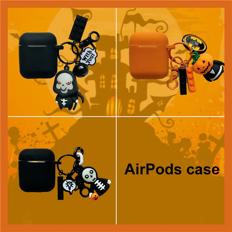 

Halloween Earphone Case For Apple AirPods Case Bluetooth Headphone Protective 3D Soft Silicone Cover Air Pods Case Cute Key Toys