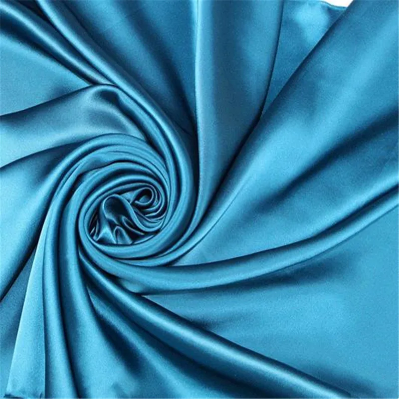 Шелк Шармез Атласная Ткань 19momme 44 дюймов гладкое ощущение органический текстиль шелк герцогиня атласная ткань для женской одежды - Цвет: 22 blue