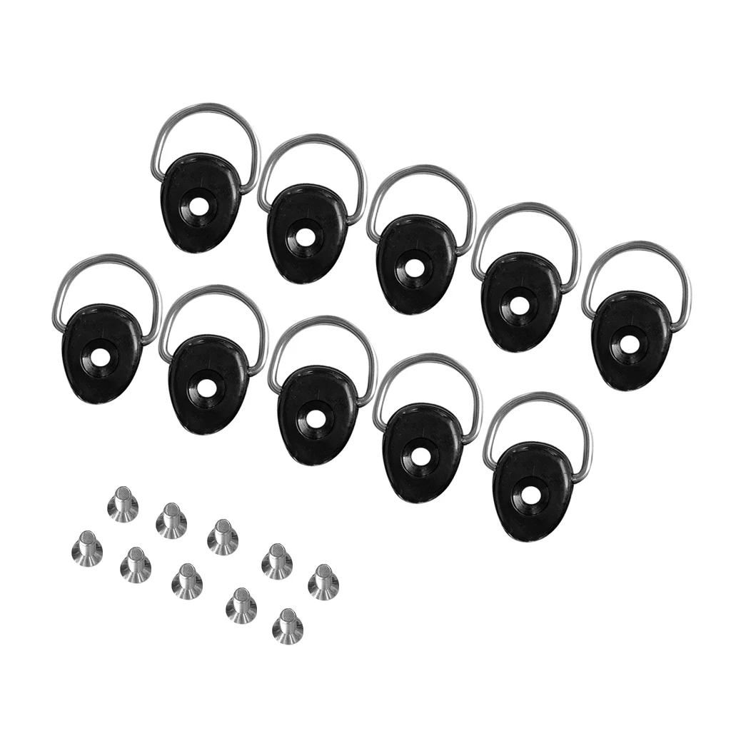10 Pieces 3.5'' Kayak D Ring Tie Down Loop Screw Deck Fitting Hardware