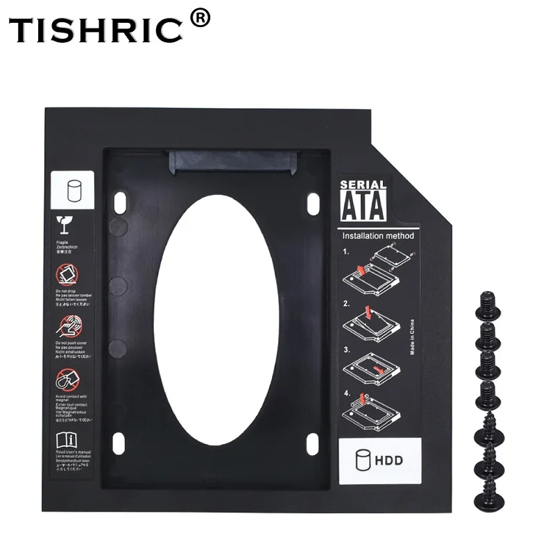 Universal Plastic HDD Caddy 9.5mm 12.7mm Optibay SATA 3.0 Hard Disk Case Enclosure 2.5 SSD For Laptop