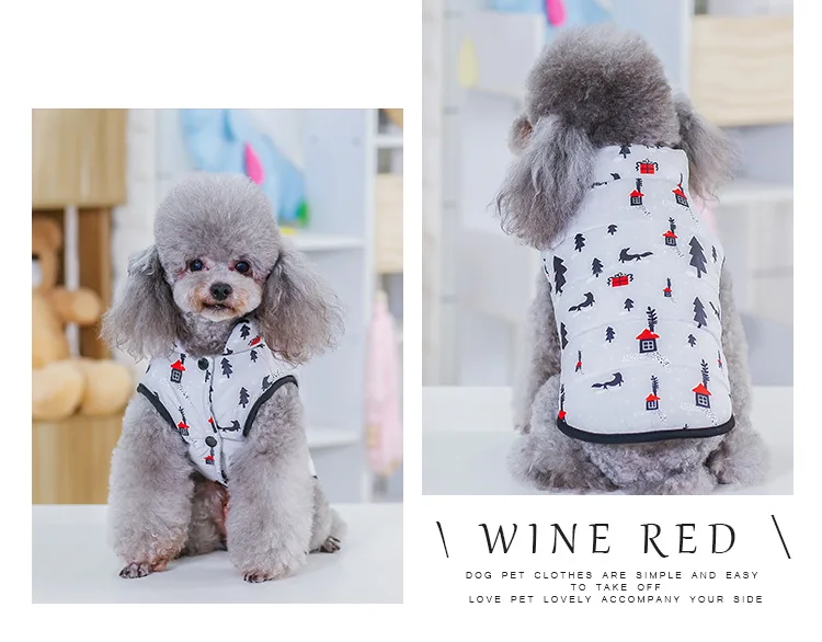 Winter Dog Clothes Warm Dog Coat Thickening Cotton Clothes For Yorkie Puppy Clothing Waterproof Pet Vest Jacket For Small Dogs