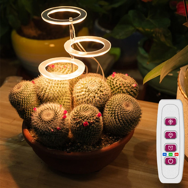 Angel Four Ring LED Grow Light Full Spectrum Phyto Lamp DC5V USB Phytolamp For Indoor Plant Seedlings Home Flower Succulet | Освещение