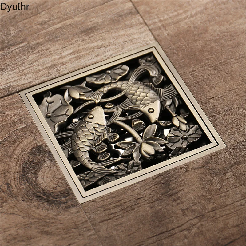 

Bathroom accessories copper floor drain anti-odor and insect-proof large flow bathroom antique bronze floor drain DyuIhr