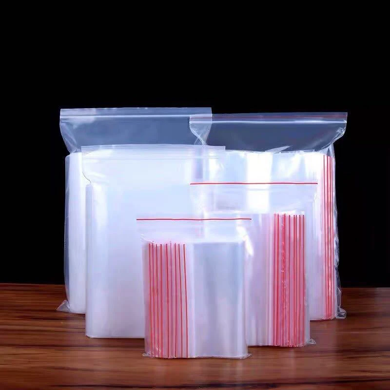 

100pcs Zip Lock Plastic Bags Clear Food Storage Package Small Jewelry Packing Reclosable Vacuum Storage Bag Thick Fresh bag
