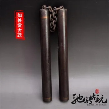

Collect old weapons and weapons, natural sandalwood double staff collection