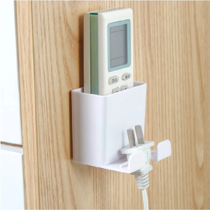 

1piece Wall Mounted Organizer Storage Box Remote Control Air Conditioner Storage Case Mobile Phone Plug Holder Stand Container