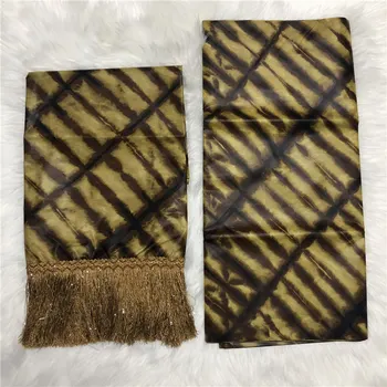 

Free shipping (5+2 yards/set) hot selling African bazin lace fabric with tassel high quality brocade bazin fabric