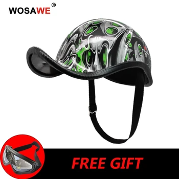 

WOSAWE New Motorcycle Helmet Personality Open Face ABS Retro Motorbike Half Helmet Fashion Scooter Racing Off Road Helmets
