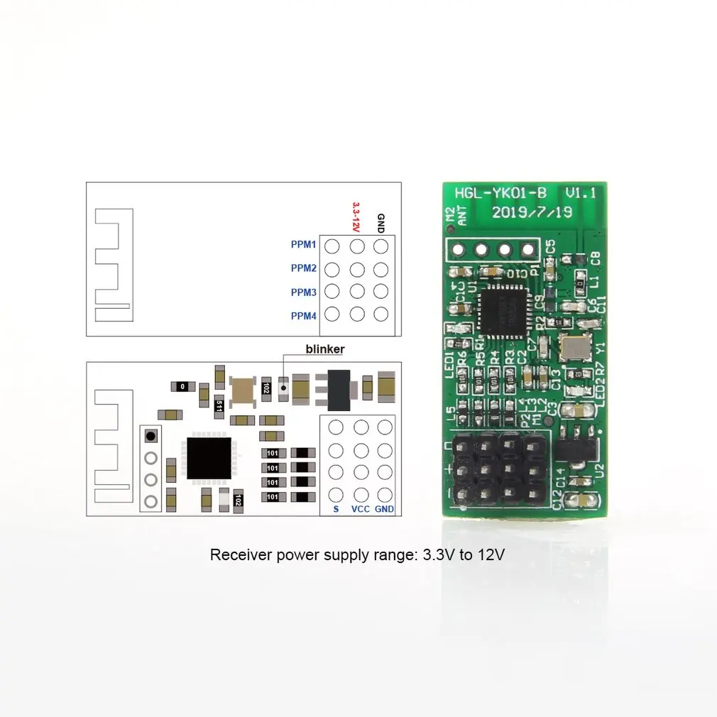 HGLRC YK01 2,4G PPM передатчик дистанционного управления для DIY электрическая доска для серфинга/Электронный скейтборд ESC с приемником