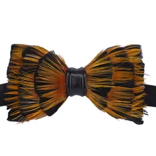 Перьевой галстук-бабочка высокого класса для мужчин унисекс подарки для свадьбы банкета выступления костюм рубашка индивидуальный натуральный оперение галстуки-бабочки аксессуары