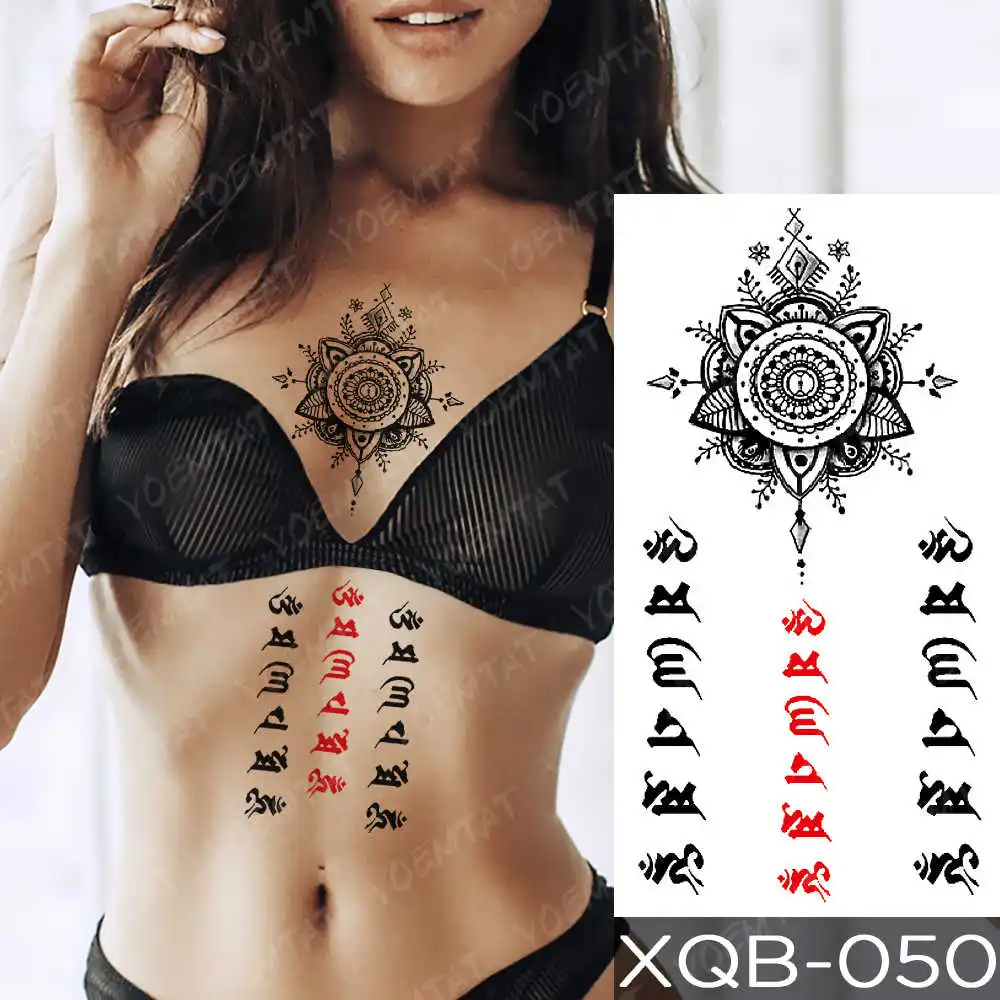 08-XQB050 Водостойкая временная татуировка, наклейка с цветами лотоса, кружевная Роза, меч, флеш-тату, дракон, тотем, боди-арт, рука, поддельные тату для женщин и мужчин - Цвет: 08-XQB050