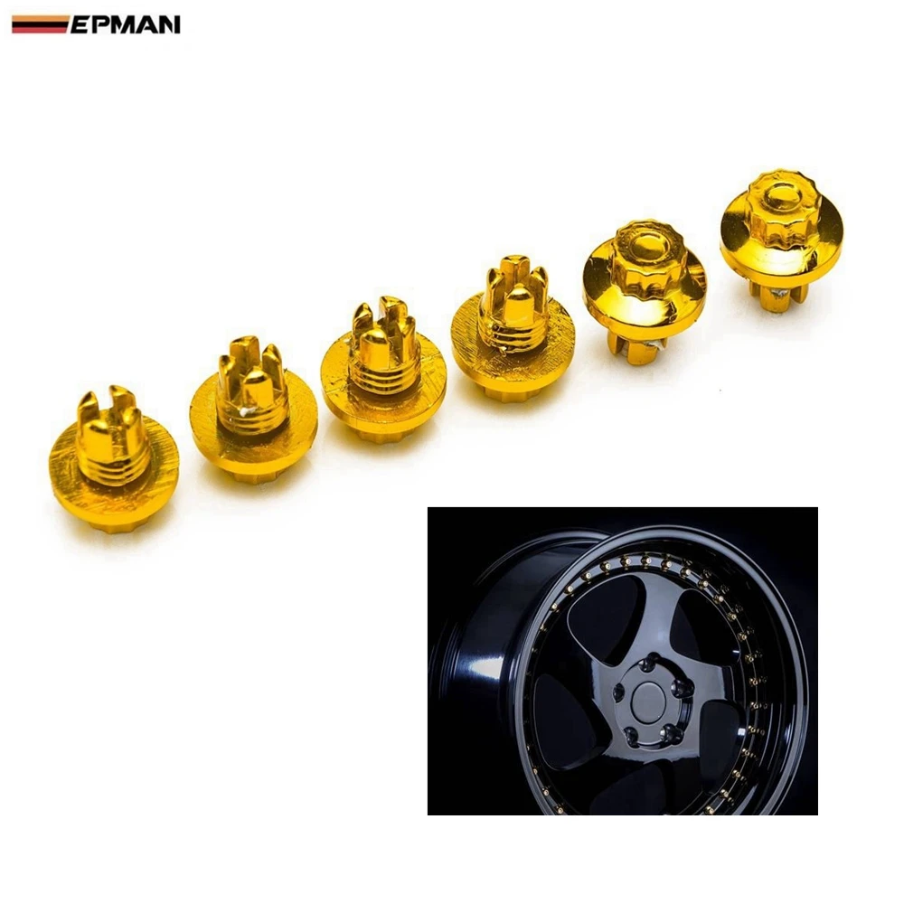 

EPMAN -25pcs/lot Plastic Rim Lip Replacement Spike Wheel Rivets / Nuts For Wheel Cap Lip EPAS056G-AF EPAS066G-AF