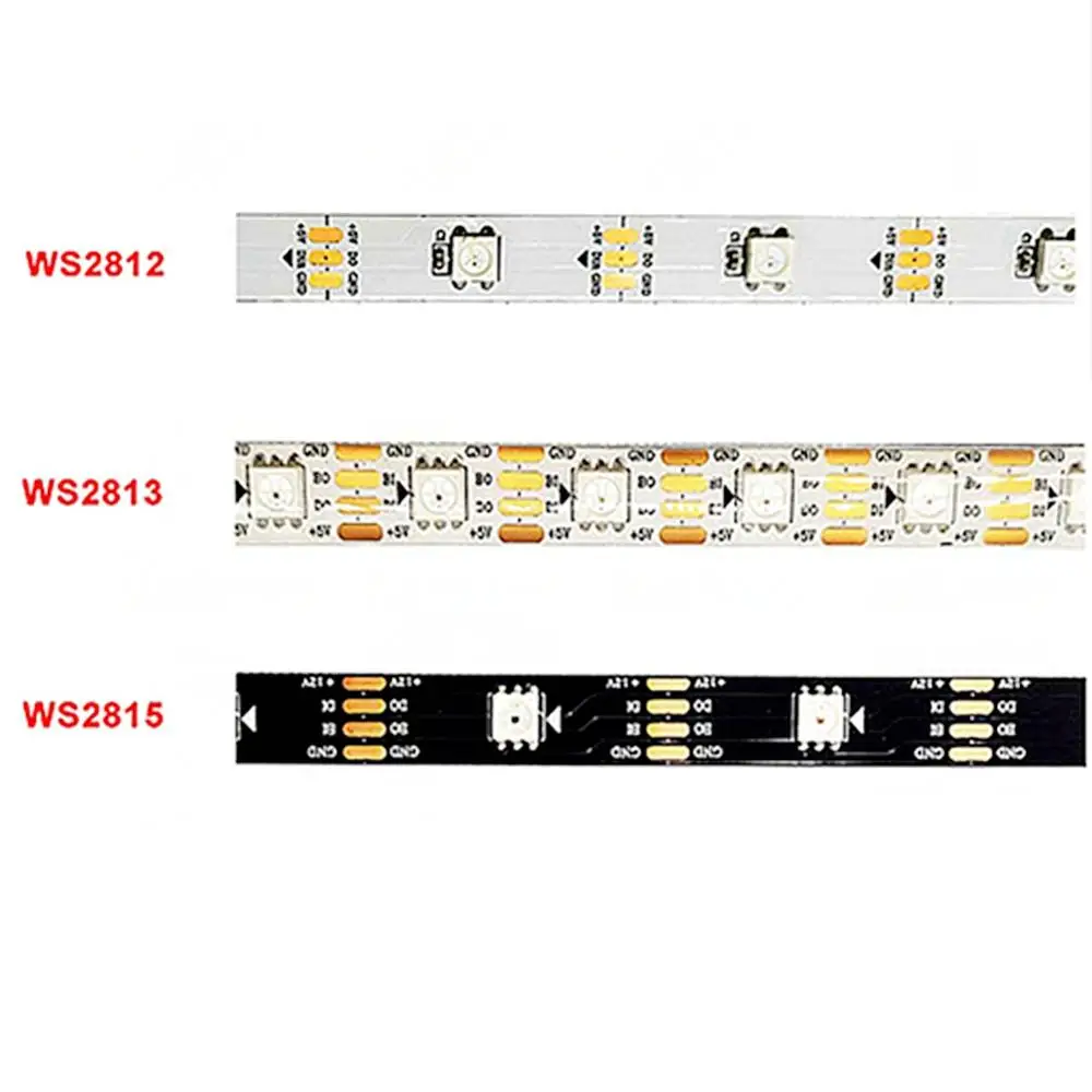 WS2812B WS2813 WS2815 СВЧ полоса 30/60/144 pixeIs/Ieds/m умная RGB Iight белый/черный печатная плата IP30/65/67
