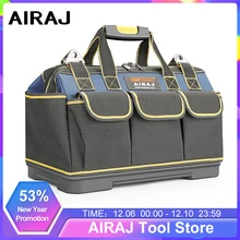 AIRAJ Bolsa de herramientas para electricista, kit de almacenamiento resistente al desgaste, impermeable, 1680D, Oxford, 13/15/17/2021 pulgadas, 19/23