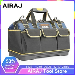 AIRAJ Bolsa de herramientas para electricista, kit de almacenamiento resistente al desgaste, impermeable, 1680D, Oxford, 13/15/17/2021 pulgadas, 19/23