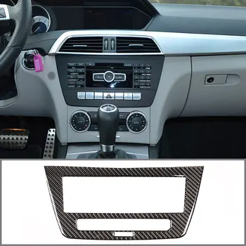

For Mercedes-Benz C-Class 2005-2012 Multimedia Switch Panel Real Carbon Fiber Car Interior Modification Parts (Left Titanium)