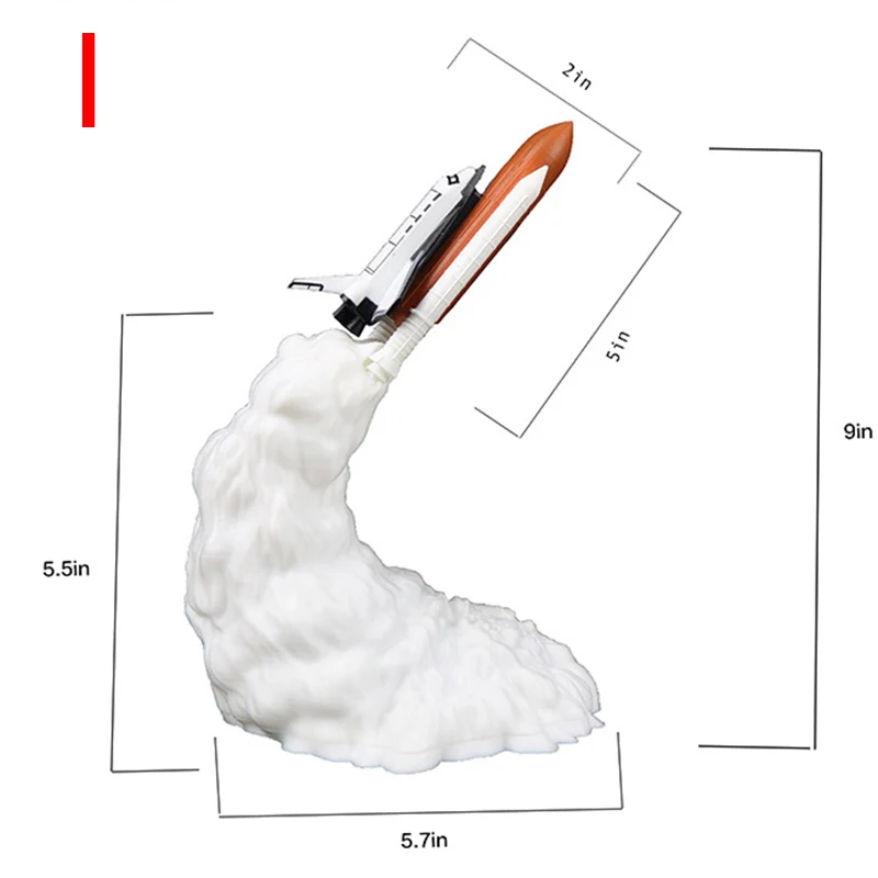 Продукт, 3D принт, космическая луна, челнок, ракета, перезаряжаемый Ночной светильник, лампа для украшения дома S7#5