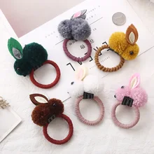 Милый войлочный стерео Банни, повязка для волос, плюшевый кролик Ушастый, осенняя и зимняя женская повязка на голову, Детский Эластичный ободок для волос