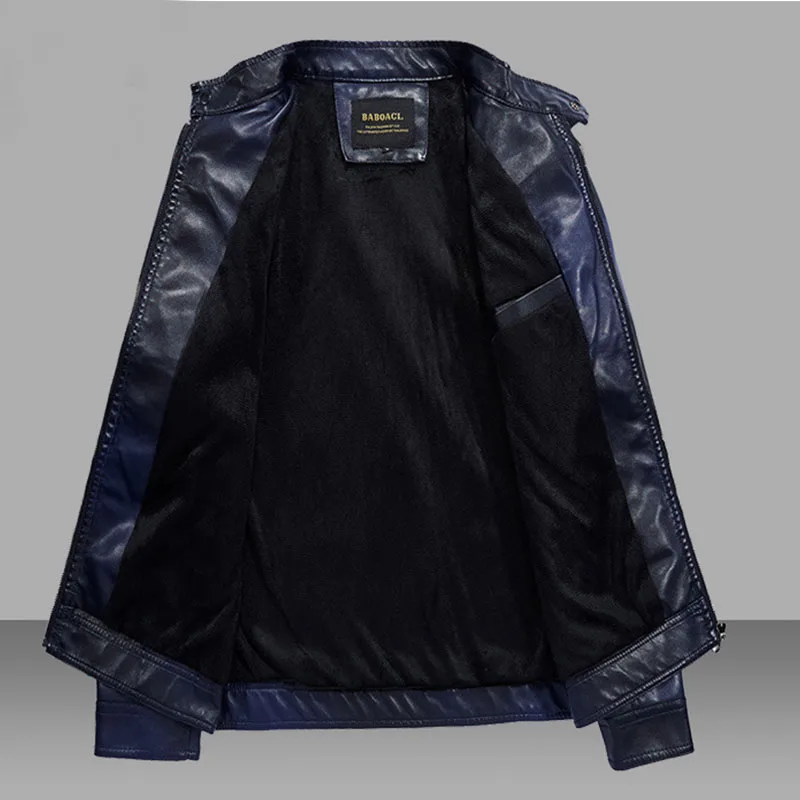 KIOVNO Mens Fashion Pu Leather Jackets Coats Fleece Lined Motorcycle Leather Jackets Outwear For Male Size M-3XL Windbreak (18)